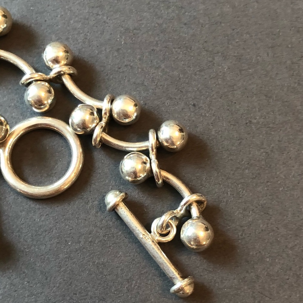 Silpada Sterling DNA Ball Barbell Toggle Bracelet - Picture 5 of 5